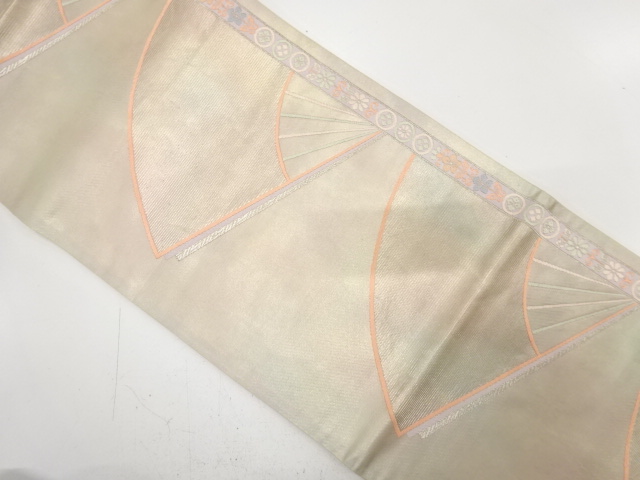 JAPANESE KIMONO / ANTIQUE FUKURO OBI / SILK / WOVEN FLOWER ROUNDEL SARASA